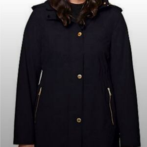Laundry By Design Hooded Rain Coat,Black